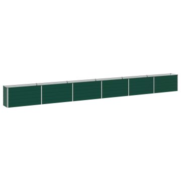 Vidaxl Povišana vrtna gredica Zelena 600 x 40 x 55 cm Pocinkano jeklo