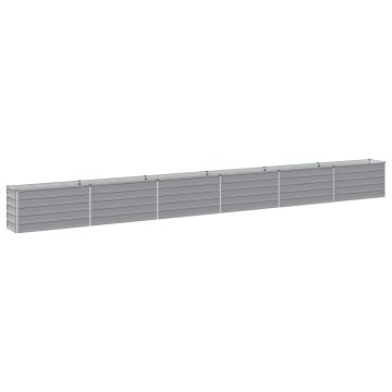 Vidaxl Povišana vrtna gredica Siva 600 x 40 x 55 cm Pocinkano jeklo