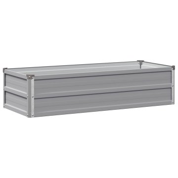 Vidaxl Povišana vrtna gredica Siva 100 x 40 x 24 cm Pocinkano jeklo