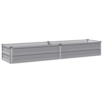 Vidaxl Povišana vrtna gredica Siva 160 x 40 x 24 cm Pocinkano jeklo