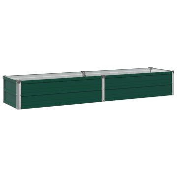 Vidaxl Povišana vrtna gredica Zelena 160 x 40 x 24 cm Pocinkano jeklo