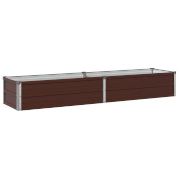 Vidaxl Povišana vrtna gredica Rjava 160 x 40 x 24 cm Pocinkano jeklo