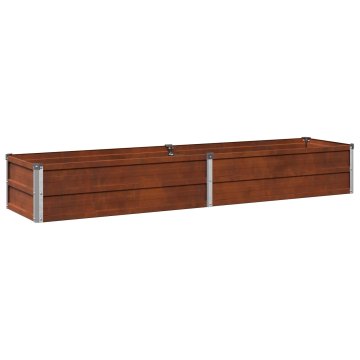 Vidaxl Povišana vrtna gredica Vremensko odporno jeklo 160 x 40 x 24 cm
