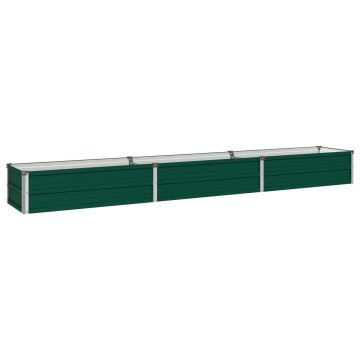 Vidaxl Povišana vrtna gredica Zelena 240 x 40 x 24 cm Pocinkano jeklo
