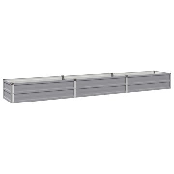Vidaxl Povišana vrtna gredica Siva 240 x 40 x 24 cm Pocinkano jeklo