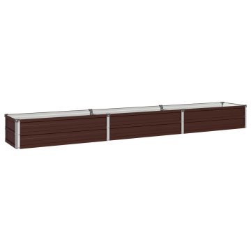 Vidaxl Povišana vrtna gredica Rjava 240 x 40 x 24 cm Pocinkano jeklo