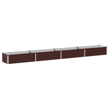 Vidaxl Povišana vrtna gredica Rjava 320 x 40 x 24 cm Pocinkano jeklo