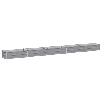 Vidaxl Povišana vrtna gredica Siva 400 x 40 x 24 cm Pocinkano jeklo