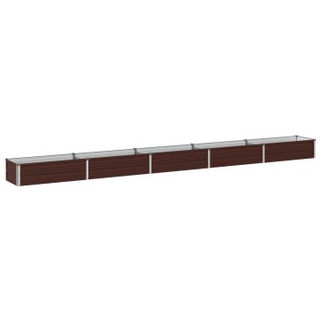 Vidaxl Povišana vrtna gredica Rjava 400 x 40 x 24 cm Pocinkano jeklo