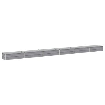 Vidaxl Povišana vrtna gredica Siva 480 x 40 x 24 cm Pocinkano jeklo