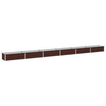 Vidaxl Povišana vrtna gredica Rjava 480 x 40 x 24 cm Pocinkano jeklo