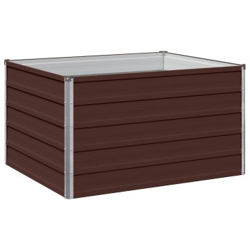 Vidaxl Povišana vrtna gredica Rjava 100 x 80 x 55 cm Pocinkano jeklo