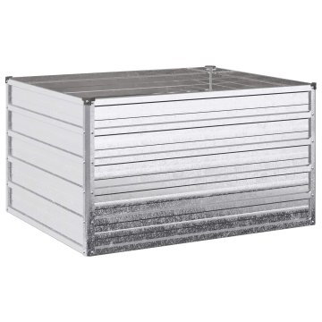 Vidaxl Povišana vrtna gredica pocinkana srebrna 100 x 80 x 55 cm