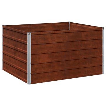 Vidaxl Povišana vrtna gredica Vremensko odporno jeklo 100 x 80 x 55 cm