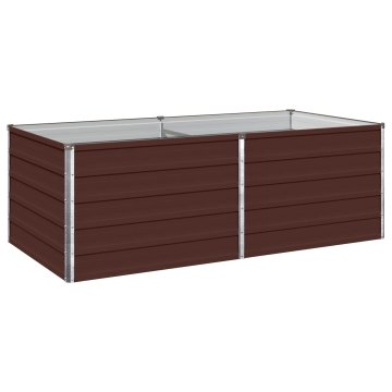 Vidaxl Povišana vrtna gredica Rjava 163 x 80 x 55 cm Pocinkano jeklo