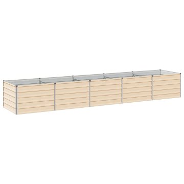 Vidaxl Povišana vrtna gredica Slonokoščena 400 x 80 x 55 cm