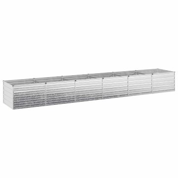 Vidaxl Povišana vrtna gredica pocinkana srebrna 480 x 80 x 55 cm