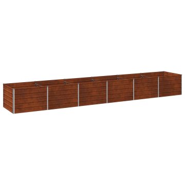 Vidaxl Povišana vrtna gredica Vremensko odporno jeklo 480 x 80 x 55 cm