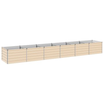 Vidaxl Povišana vrtna gredica Slonokoščena 480 x 80 x 55 cm