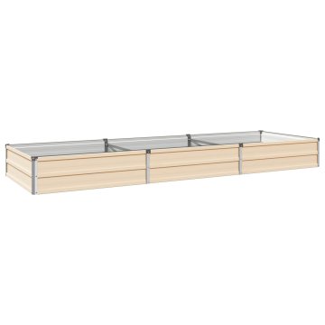 Vidaxl Povišana vrtna gredica Slonokoščena 240 x 80 x 24 cm
