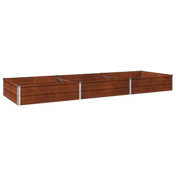 Vidaxl Povišana vrtna gredica Vremensko odporno jeklo 240 x 80 x 24 cm