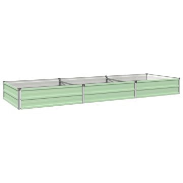 Vidaxl Povišana vrtna gredica Pastelno zelena 240 x 80 x 24 cm