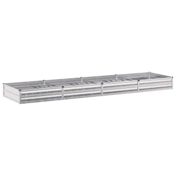 Vidaxl Povišana vrtna gredica pocinkana srebrna 320 x 80 x 24 cm