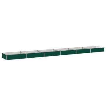 Vidaxl Povišana vrtna gredica Zelena 600 x 80 x 24 cm Pocinkano jeklo