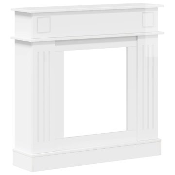 Vidaxl Okvir kamina Bela visok sijaj 102 x 26 x 100 cm Inženirski les