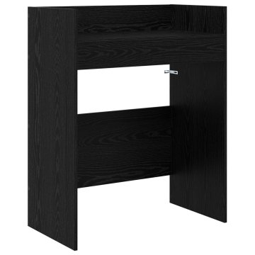 Vidaxl DJ miza Črni hrast 102 x 45 x 102 cm Inženirski les