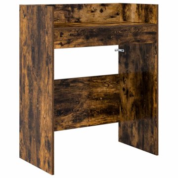Vidaxl DJ miza Dimljen hrast 102 x 45 x 102 cm Inženirski les