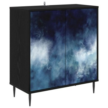 Vidaxl Strani šal RAALTE Črni hrast 69 x 33 x 76 cm Inženirski les