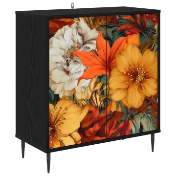 Vidaxl Strani šal GENNEP Črni hrast 69 x 33 x 76 cm Inženirski les
