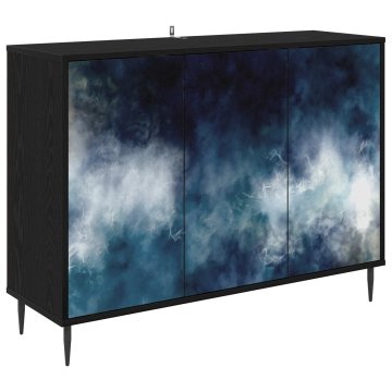 Vidaxl Strani šal RAALTE Črni hrast 102 x 33 x 76 cm Inženirski les