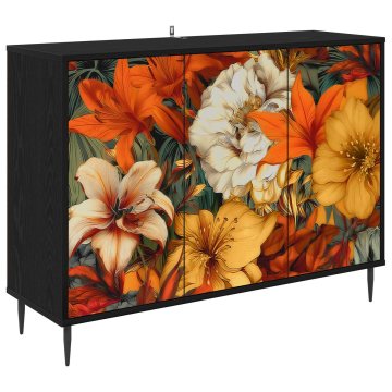 Vidaxl Strani šal GENNEP Črni hrast 102 x 33 x 76 cm Inženirski les