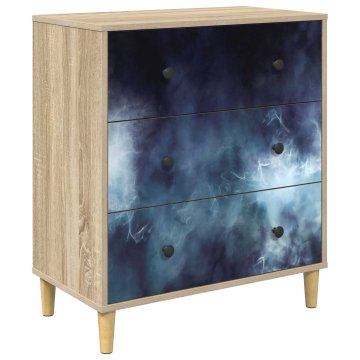 Vidaxl Predalni šafka RAALTE Modri marmorni vzorec 66 x 36,5 x 75 cm