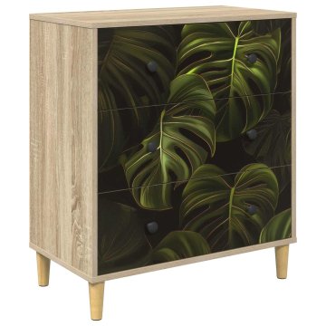 Vidaxl Predalni šafka ELBURG Tisk na palmovi listi 66 x 36,5 x 75 cm