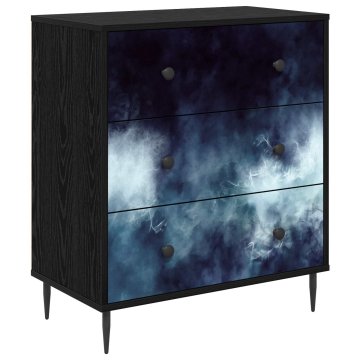 Vidaxl Predalni šafka RAALTE Modri marmorni vzorec 66 x 36,5 x 76 cm