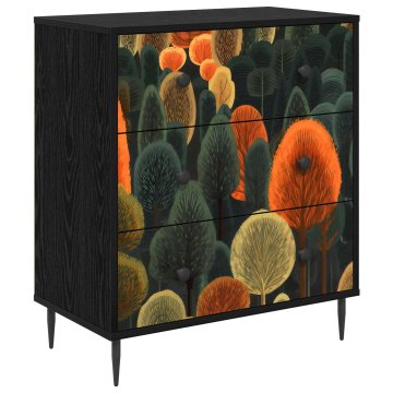 Vidaxl Predalni šafka ZAANDAM Tisk v gozdu 66 x 36,5 x 76 cm