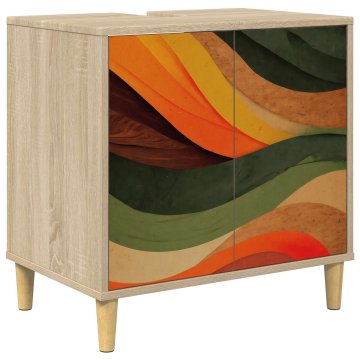 Vidaxl Kopalniška omarica BONN Sonoma 60 x 40 x 60 cm Inženirski les