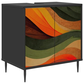 Vidaxl Kopalniška omarica BONN Črni hrast 60 x 40 x 61 cm