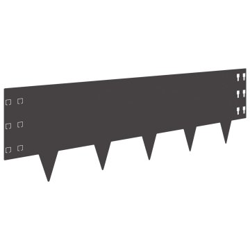 Vidaxl Robovi trave 20 kos 100 x 30 cm Steel Črna