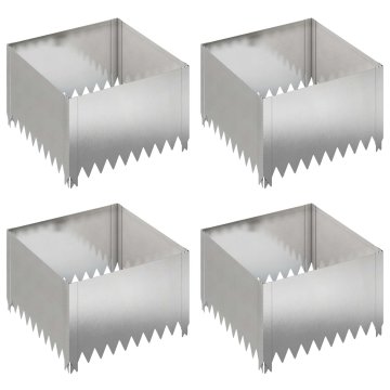 Vidaxl Robovi trave 4 kos 60 x 60 x 35 cm Jeklo Srebrna