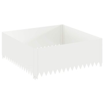 Vidaxl Robovi trave 100 x 100 x 35 cm Jeklo Bela