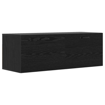 Vidaxl Omarica na steni 100 x 36,5 x 35 cm Inženirski les Črni hrast