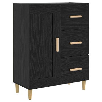 Vidaxl Strani šal Črni hrast 69,5 x 34 x 90 cm Inženirski les