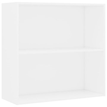Vidaxl Knjižna omara 2-nadstropna bela 80x30x76,5 cm inženirski les