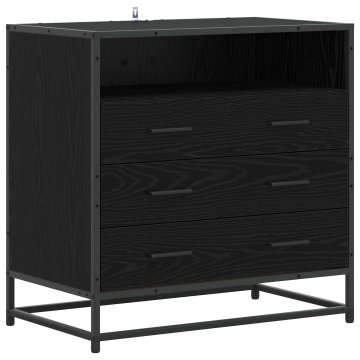 Vidaxl Predalna omara 3-Predal Črni hrast 70 x 41 x 70 cm