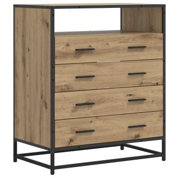 Vidaxl Predalna omara 4-Predal Artisan hrast 70 x 41 x 83,5 cm