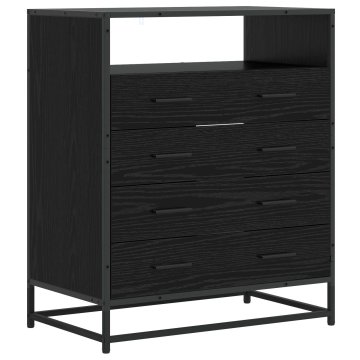 Vidaxl Predalna omara 4-Predal Črni hrast 70 x 41 x 83,5 cm
